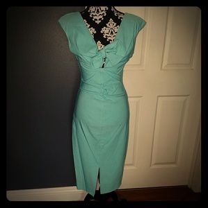 Dixiefried Pinup Tiffany Blue Niagara Wiggle Dress
